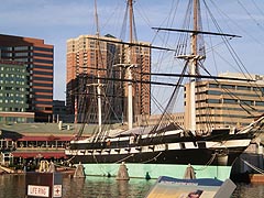 [photo, USS Constellation, Inner Harbor, Baltimore, Maryland.]