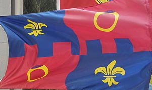 [photo, Montgomery County Flag at State Office Building, 301 West Preston St., Baltimore, Maryland]