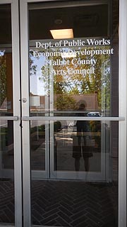 [photo, Department of Public Works entrance, 215 Bay St., Easton, Maryland]