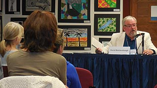 [photo, David Reichenbaugh discusses In Pursuit: The Hunt for the Beltway Snipers, Annapolis Book Festival, Annapolis, Maryland]