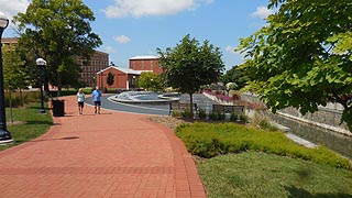 [photo, Walkers at Carroll Creek Park, Frederick, Maryland]